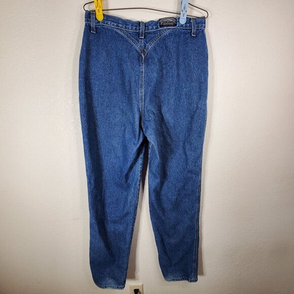90s Rocky Mountain High-Waist Bareback Womans Size 16L Blue Denim Jeans Y2K - Picture 7 of 15
